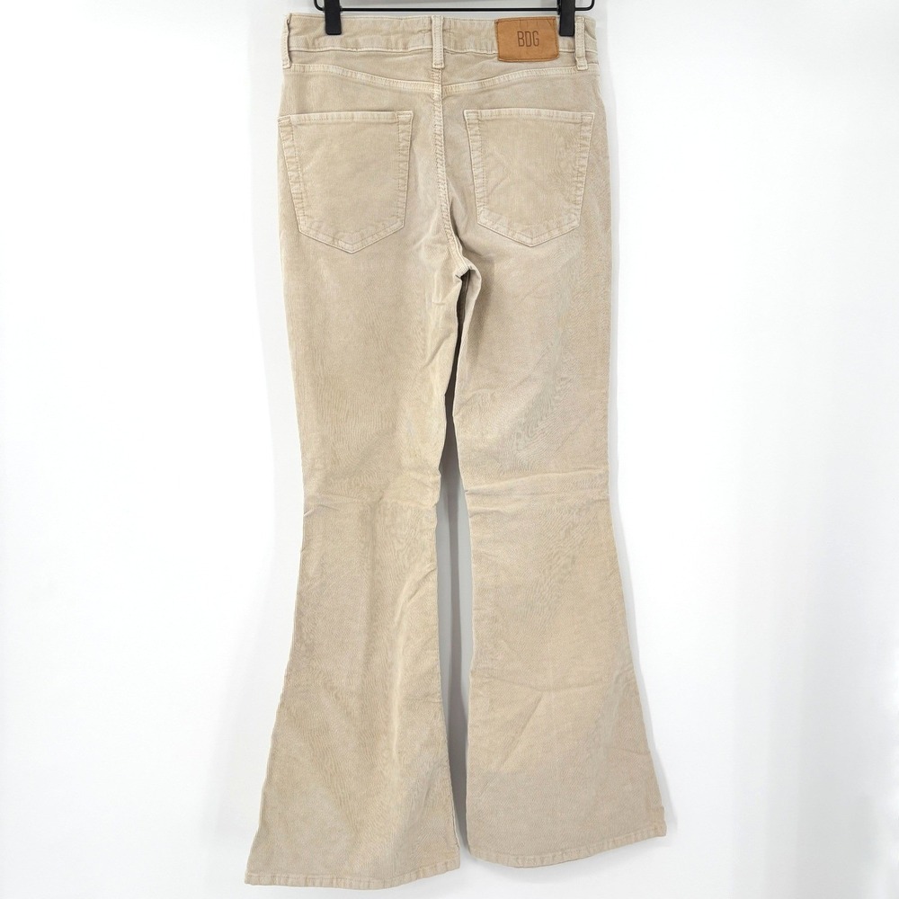 BDG Cream Corduroy Flare Pants High Rise Five Pocket Stretch Womens 28x31 - Picture 2 of 6